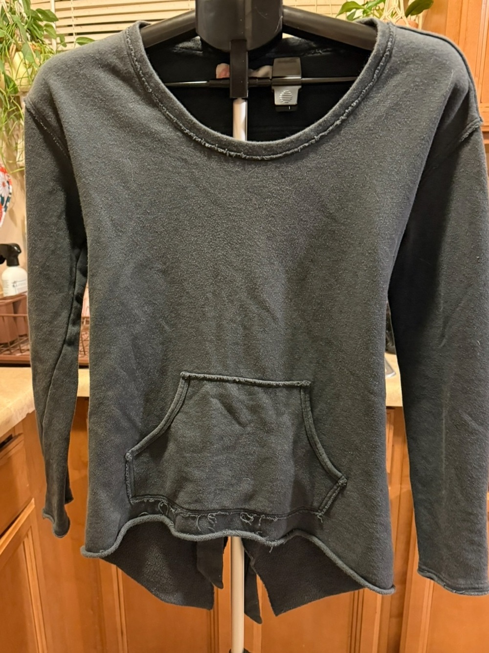 Free People Beach size S grey sweatshirt beach cover up tie up back